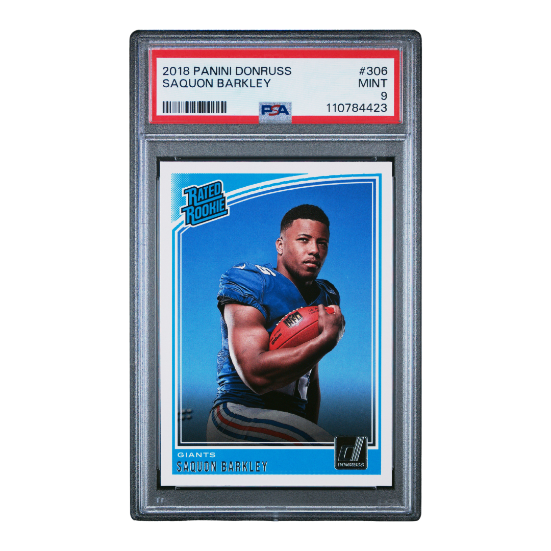 Saquon Barkley 2018 Panini Donruss #306 (PSA 9)