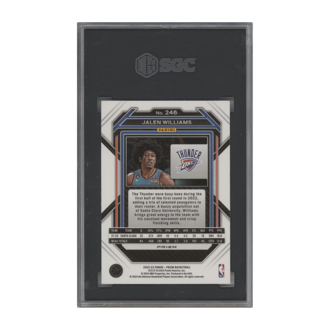 Jalen Williams 2022 Panini Prizm Ice Prizm #246 (SGC 10)