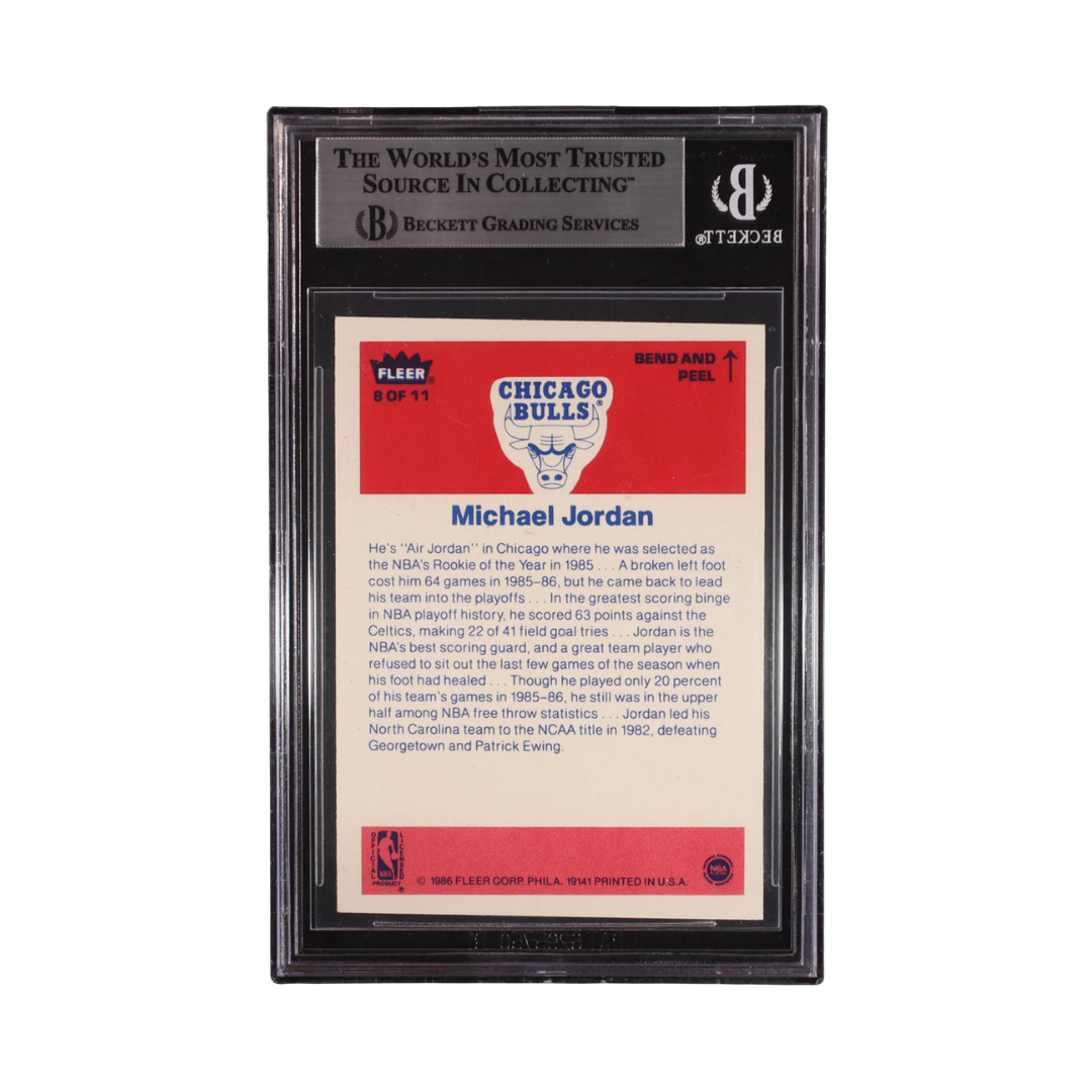 Michael Jordan 1986-87 Fleer Stickers #8 RC (BGS 4)