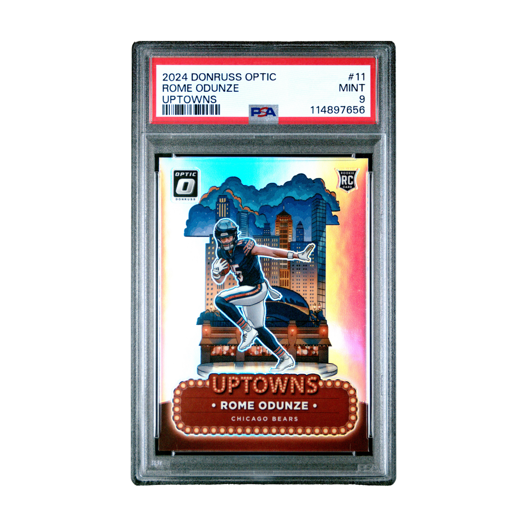 Rome Odunze 2024 Donruss Optic Uptowns #11 PSA 9