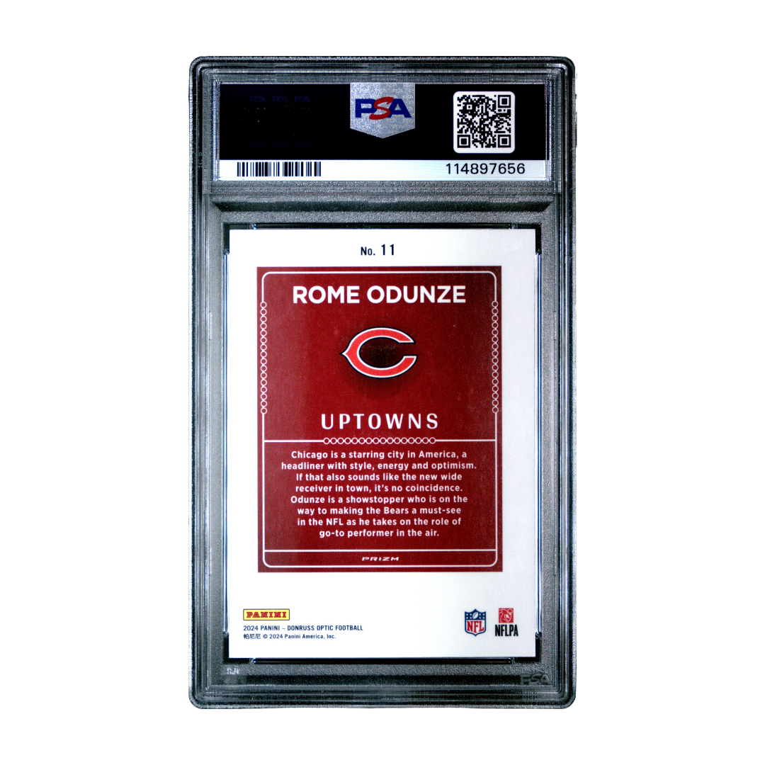 Rome Odunze 2024 Donruss Optic Uptowns #11 PSA 9