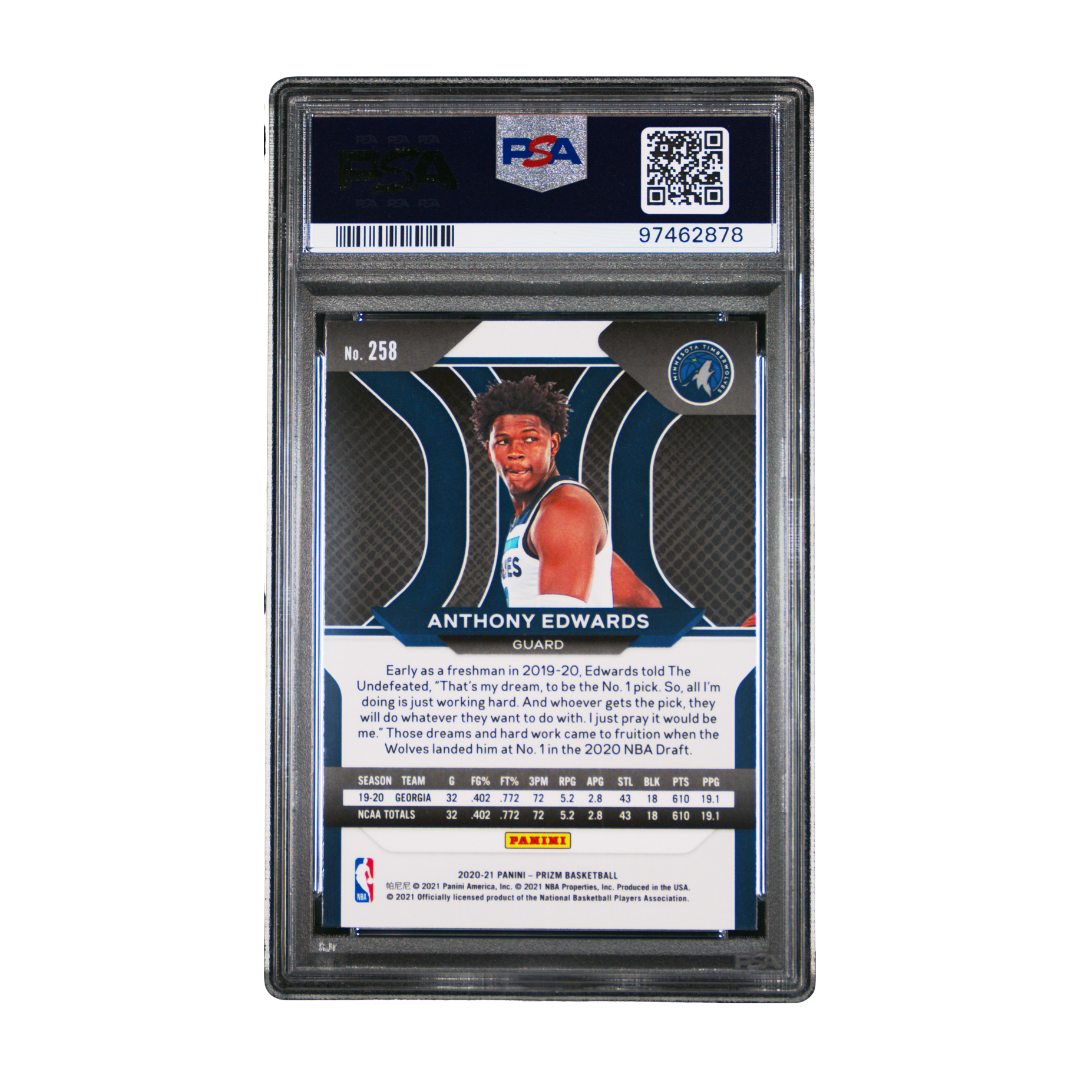 Anthony Edwards 2020 Panini Prizm #258 PSA 10