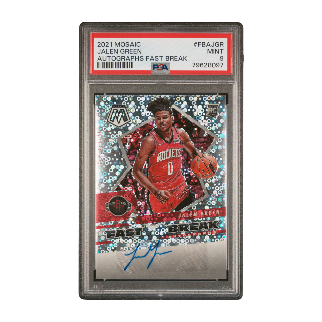 Jalen Green 2021 Mosaic Autographs Fast Break #FBAJGR PSA 9