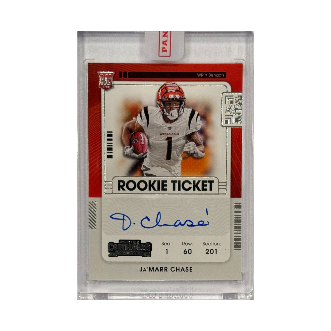 Ja'Marr Chase 2021 Panini Contenders Rookie Ticket Auto No. 105