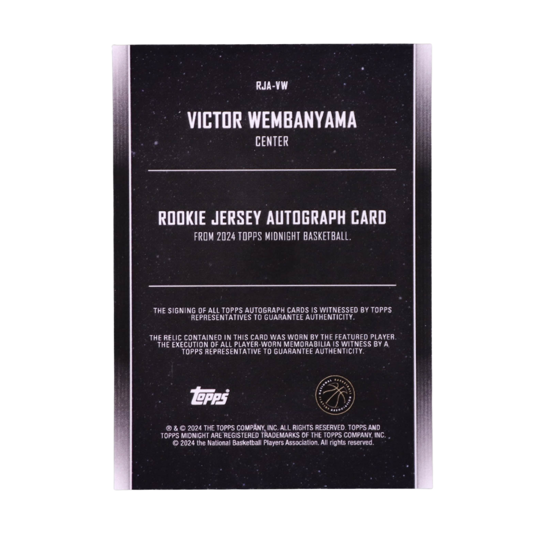 Victor Wembanyama 2023-24 Topps Midnight Rookie Jersey Autographs #RJAVW RC #178/199