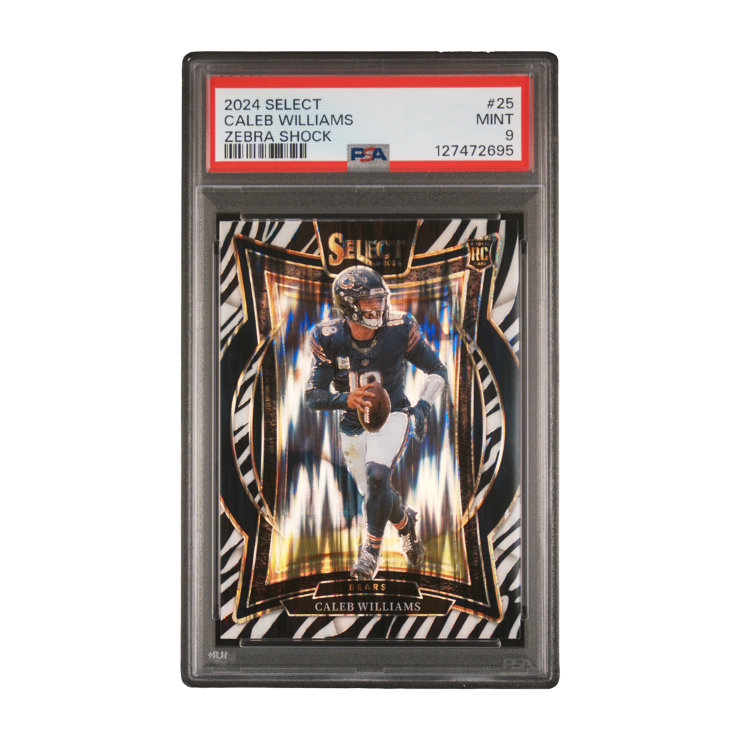 Caleb Williams 2024 Select Zebra Shock #25 PSA 9