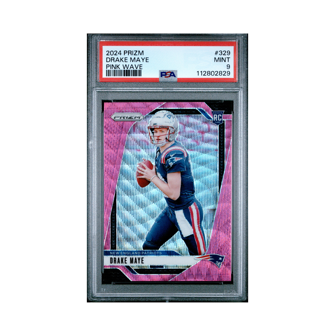 Drake Maye 2024 Prizm Pink Wave #329 (PSA 9)