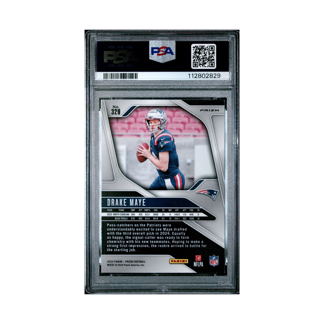 Drake Maye 2024 Prizm Pink Wave #329 (PSA 9)