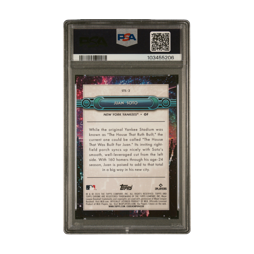 Juan Soto 2024 Topps Chrome Swinging For The Stars #STS2 (PSA 9)