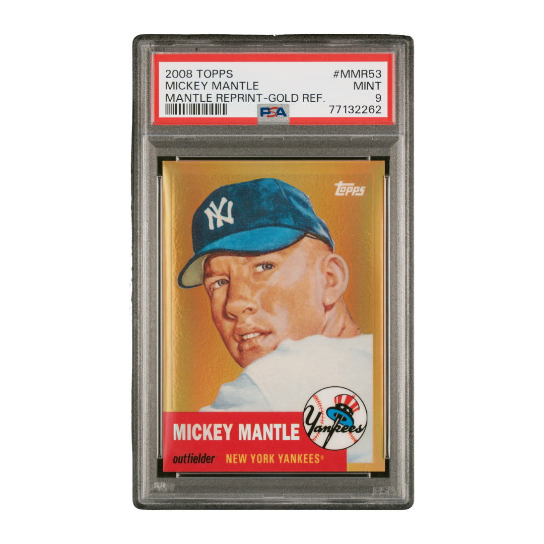 Mickey Mantle 2008 Topps Mantle Reprint Gold Refractor #MMR53 (PSA 9)