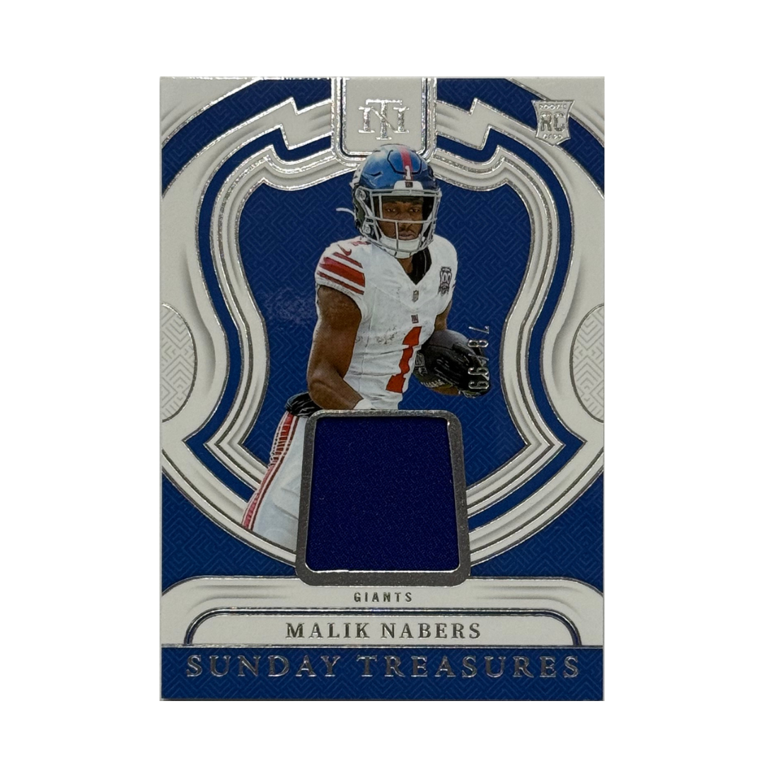 Malik Nabers 2024 Panini National Treasures Patch No. ST-MNS 78/99