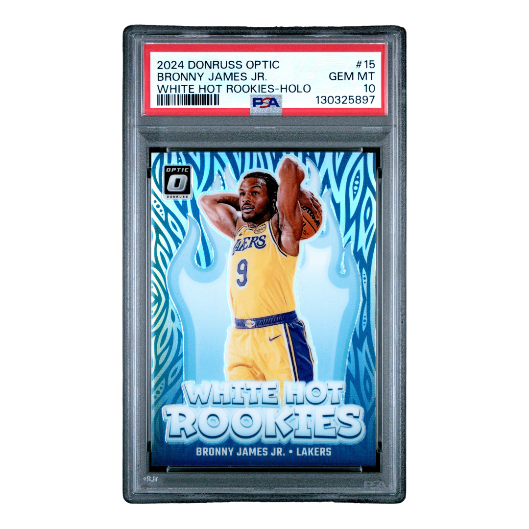 Bronny James Jr. 2024 Donruss Optic White Hot Rookies Holo #15 (PSA 10)