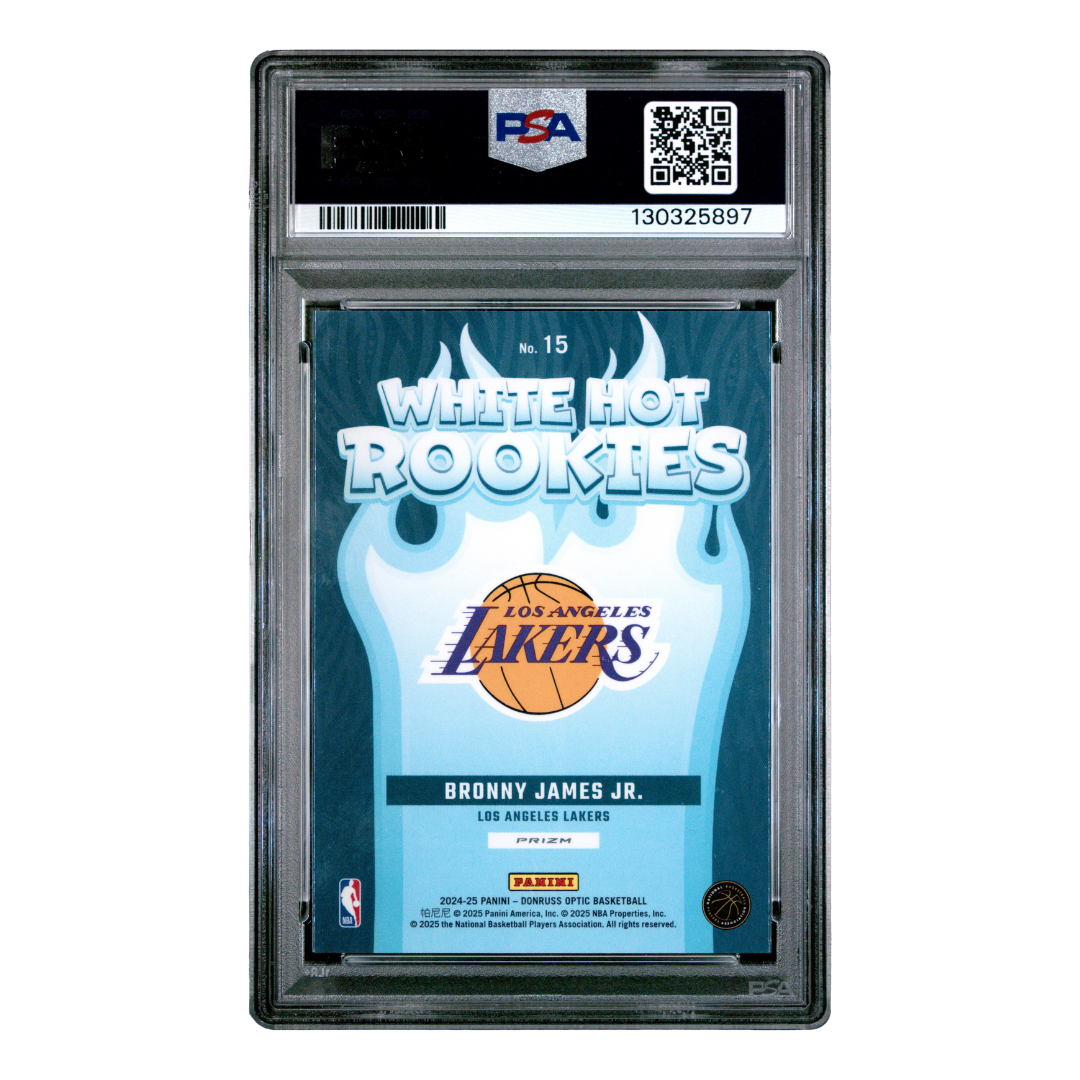Bronny James Jr. 2024 Donruss Optic White Hot Rookies Holo #15 (PSA 10)