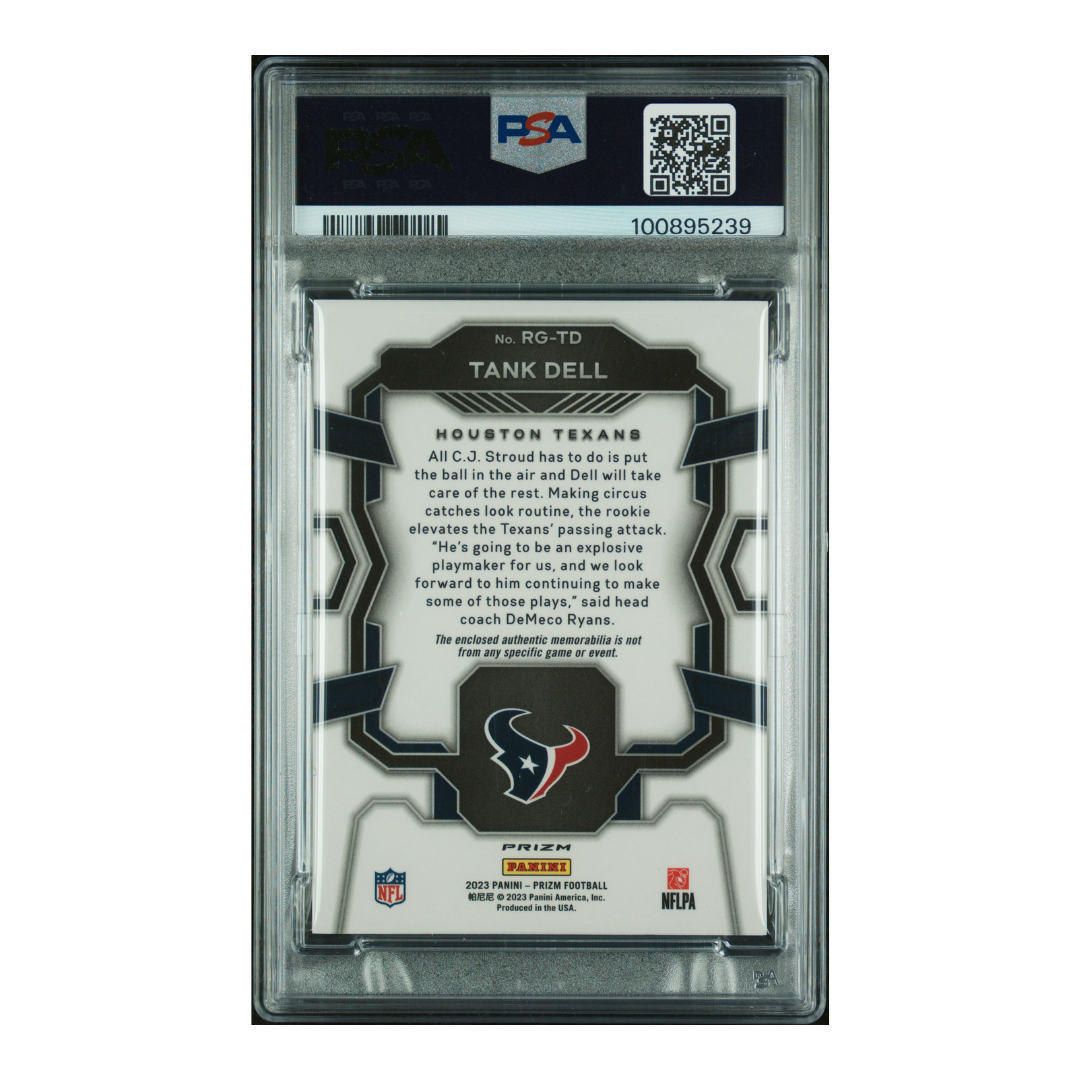 Tank Dell 2023 Prizm Rookie Gear Neon Green Pulsar #RG-TD (PSA 9)