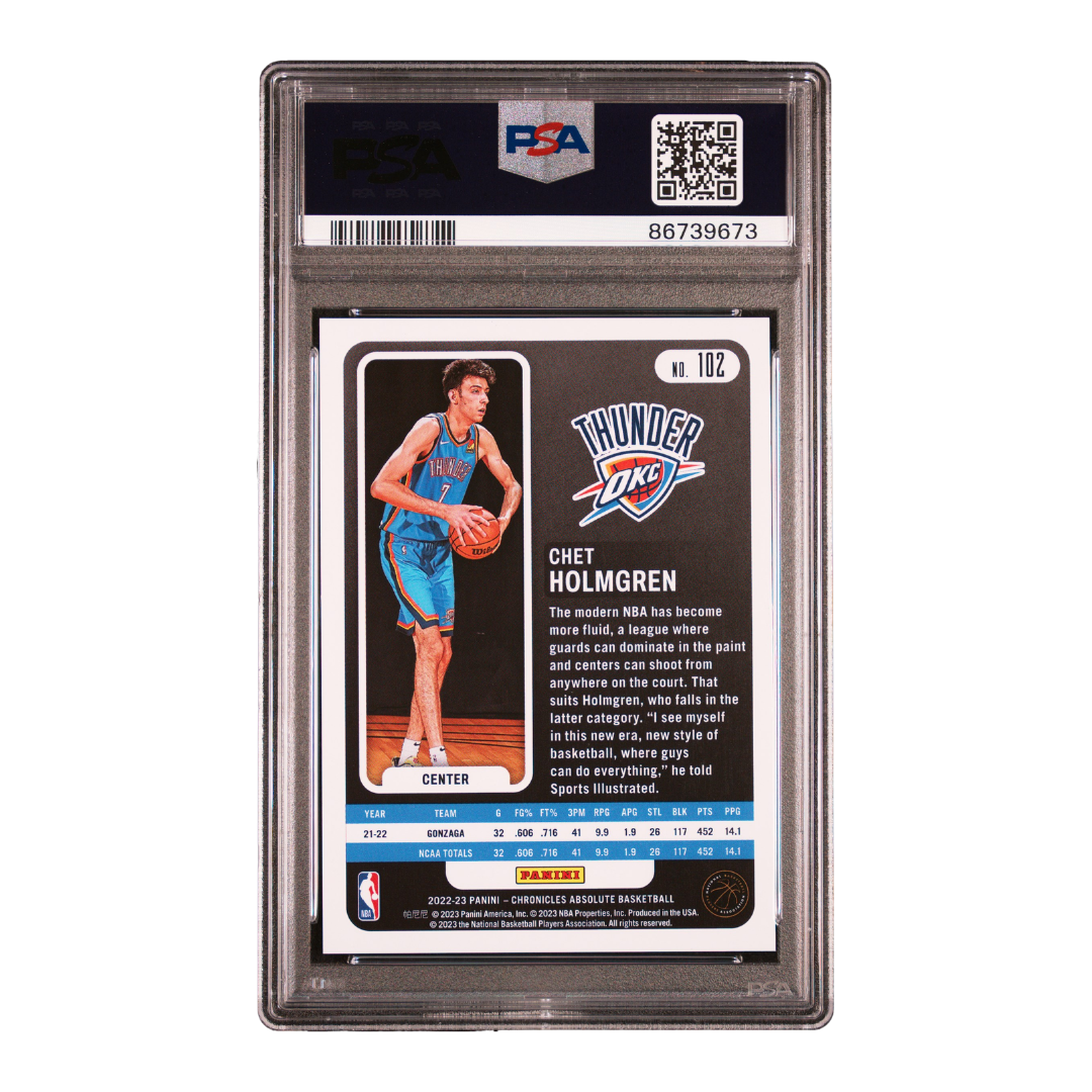 Chet Holmgren 2022 Panini Chronicles Blue #102 25/99 (PSA 8)
