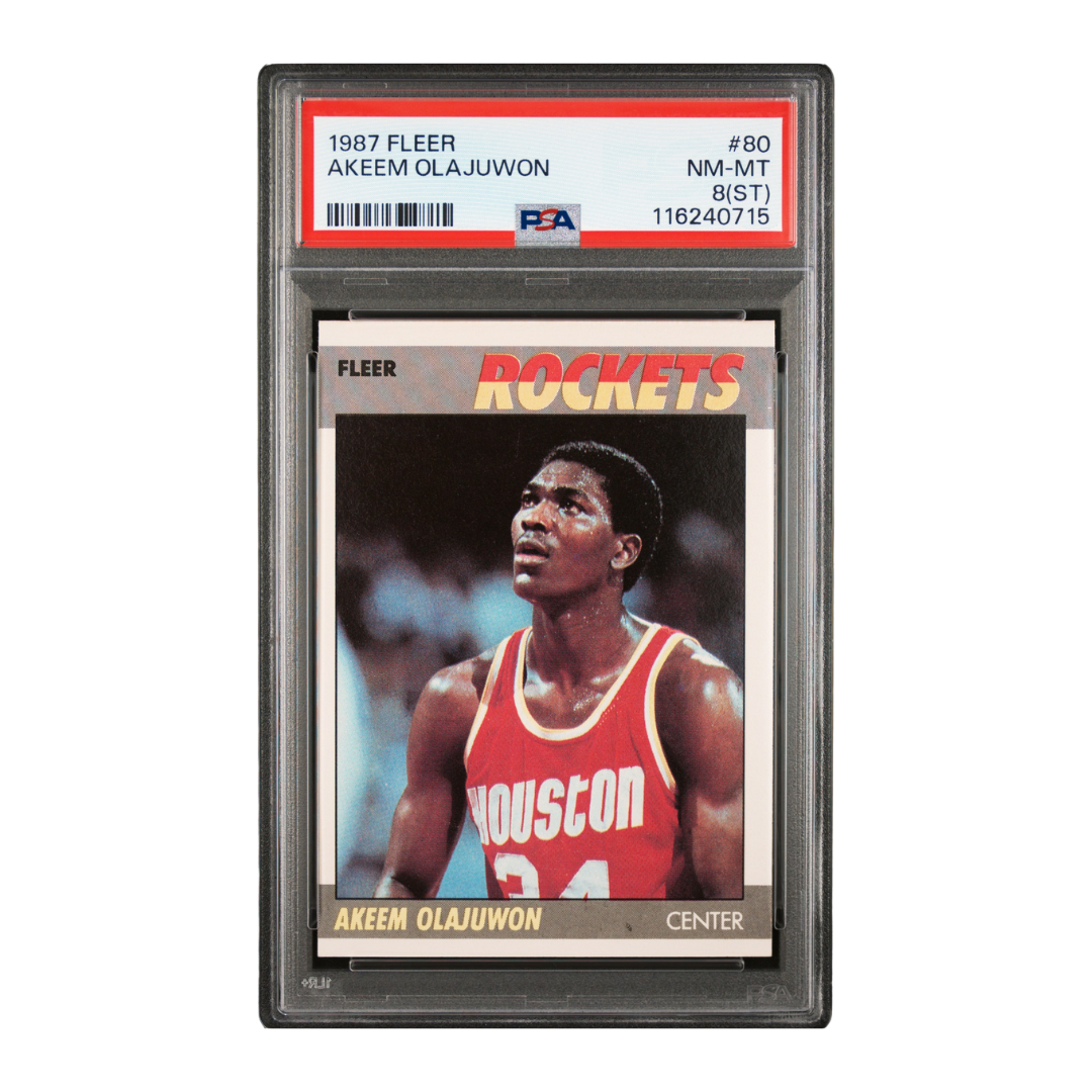 Akeem Olajuwon 1987 Fleer #80 (PSA 8)