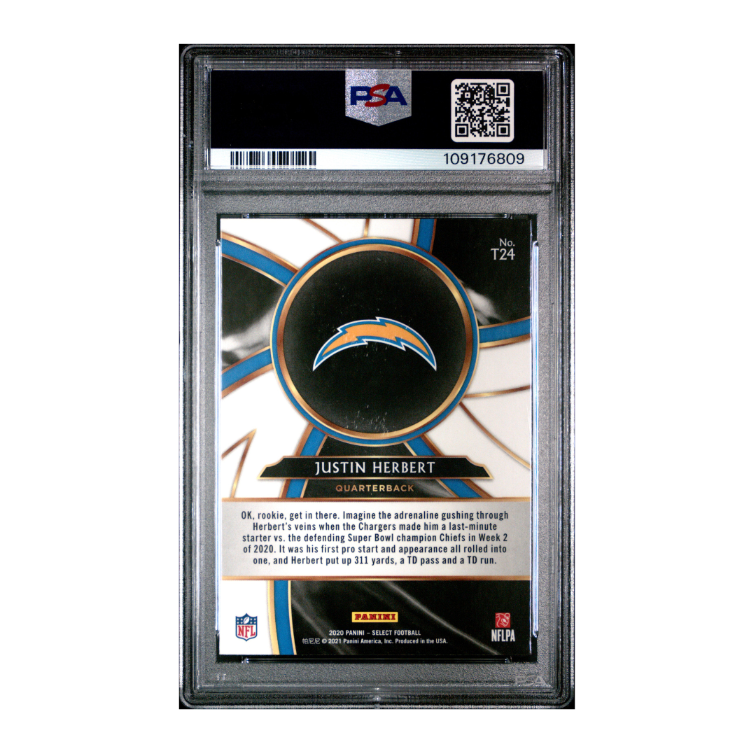 Justin Herbert 2020 Panini Select Turbocharged #T24 (PSA 9)