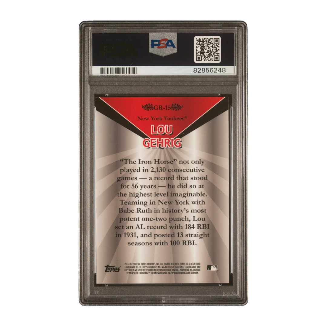 Lou Gehrig 2009 Topps Legends Target Cereal Gold Refractor #GR-15 (PSA 9)