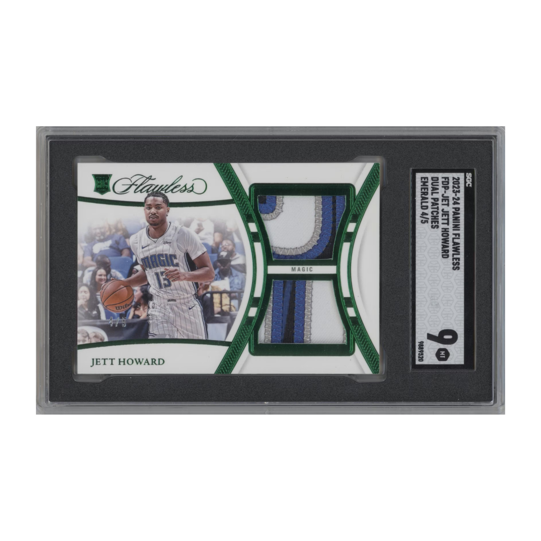 Jett Howard 2023 Panini Flawless Dual Patches Emerald #FDP-JET 4/5 (SGC 9)