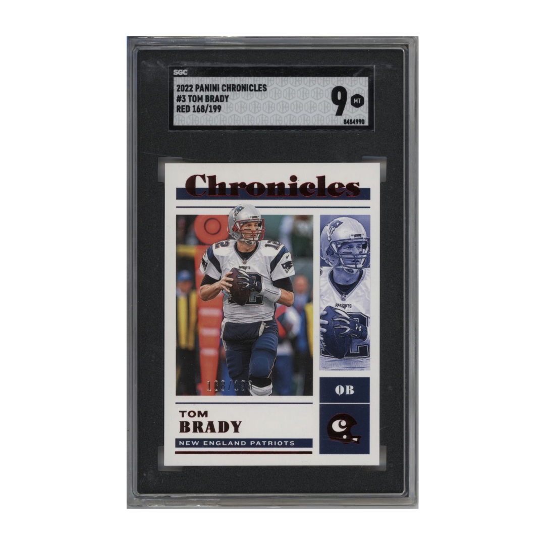 Tom Brady 2022 Panini Chronicles Red #3 168/199 (SGC 9)
