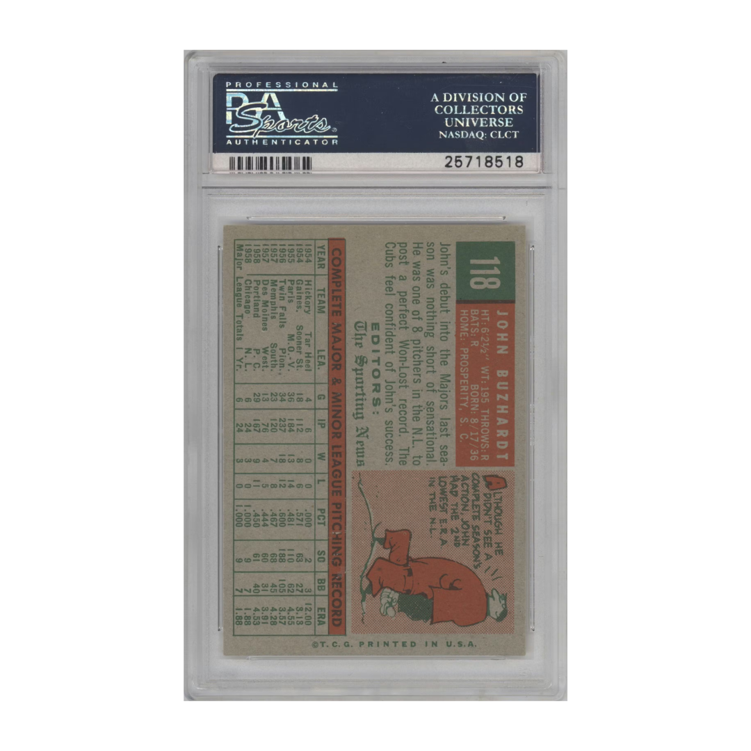 John Buzhardt 1959 Topps #118 (PSA 7)