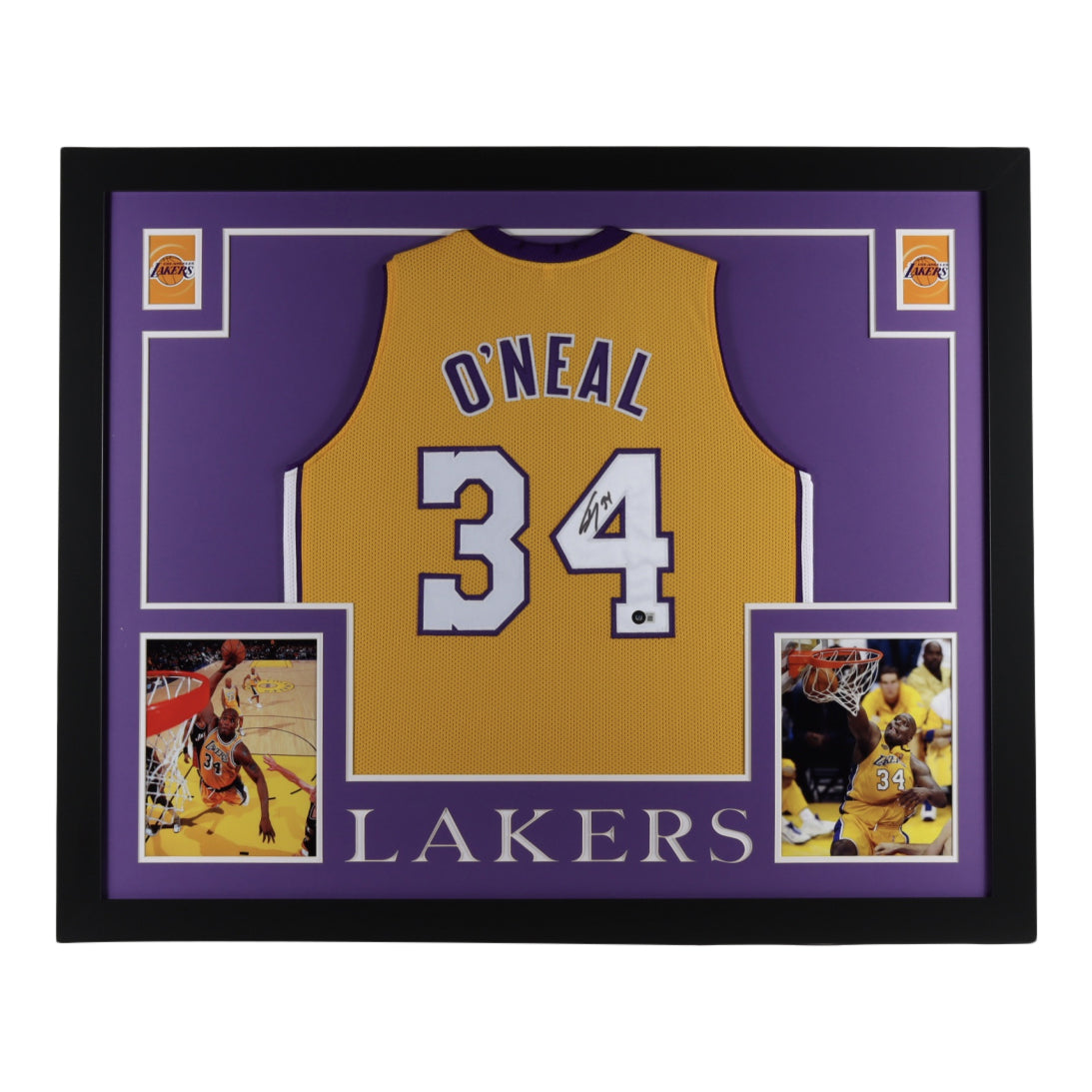 Shaquille O'Neal Signed 35x43 Custom Framed Jersey Display (Beckett COA)