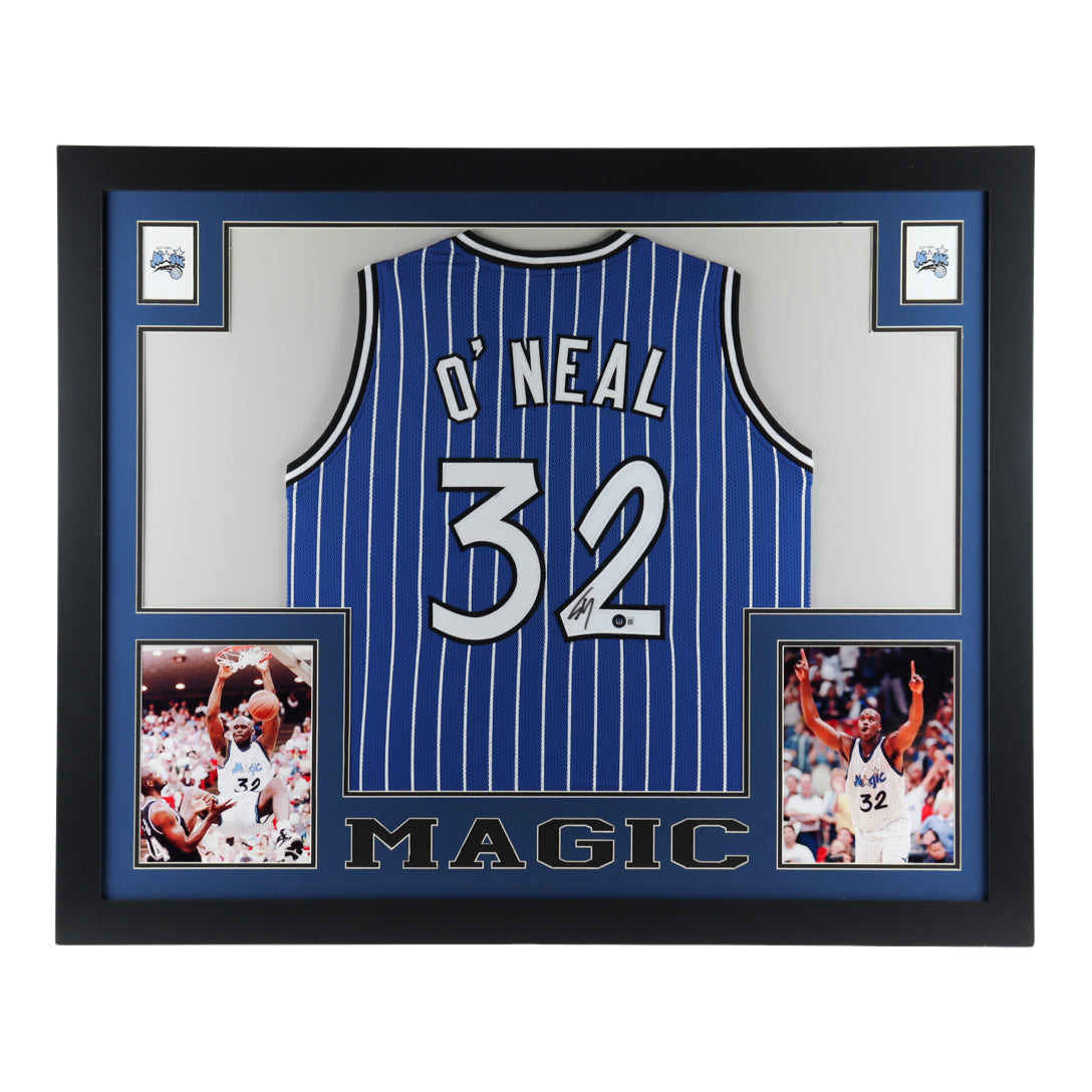 Shaquille O'Neal Signed 35x43 Custom Framed Jersey Display (Beckett Hologram)