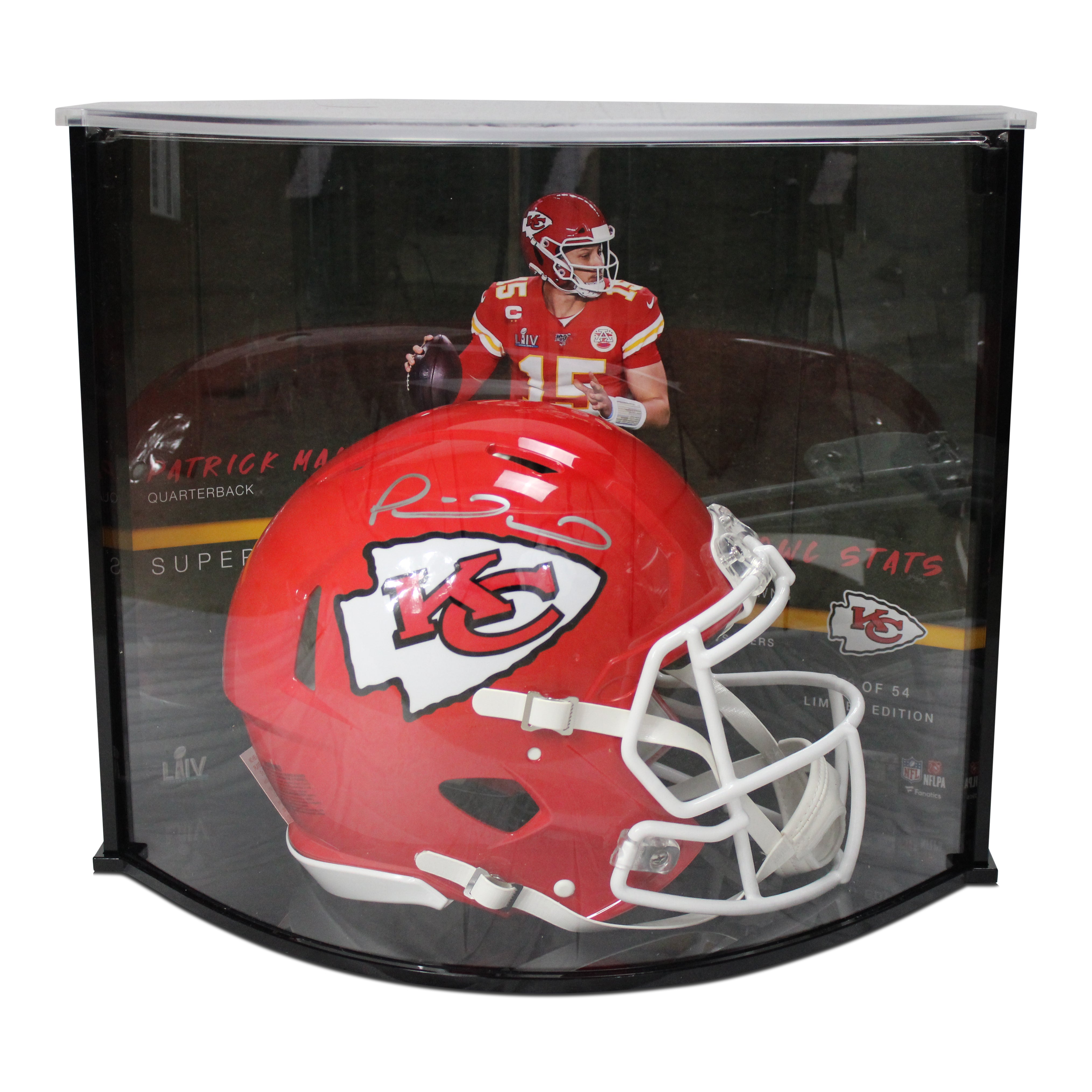 Patrick Mahomes II Signed Chiefs Full-Size Authentic On-Field Speed Helmet with LE Custom Curve Display (Fanatics)