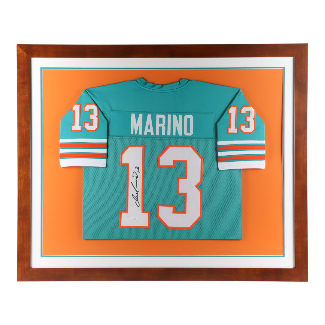 Dan Marino Signed 35.5x43.5 Custom Framed Jersey (JSA Hologram)