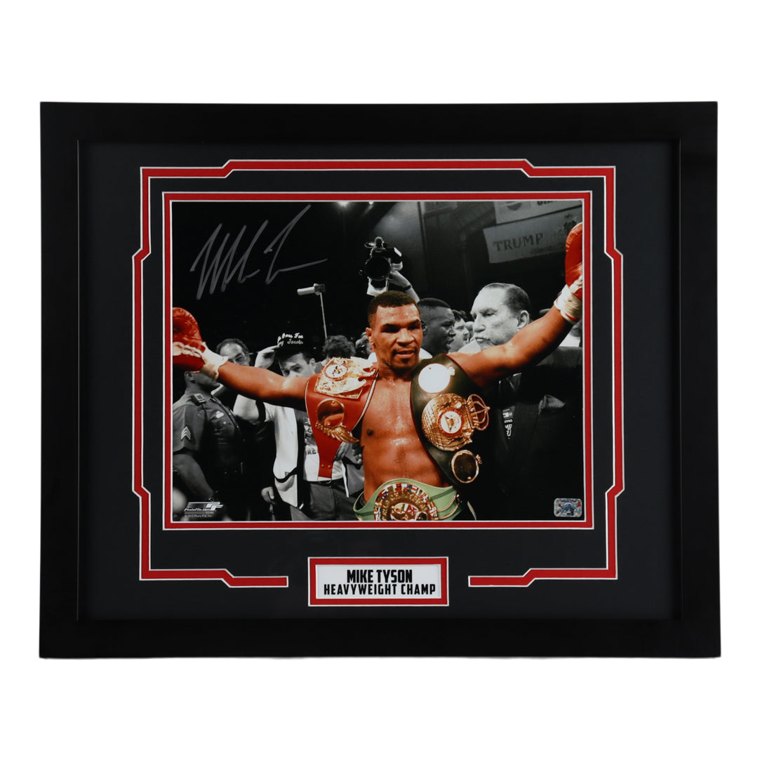 Mike Tyson Signed 18x22 Custom Framed Photo (Tyson Hologram)