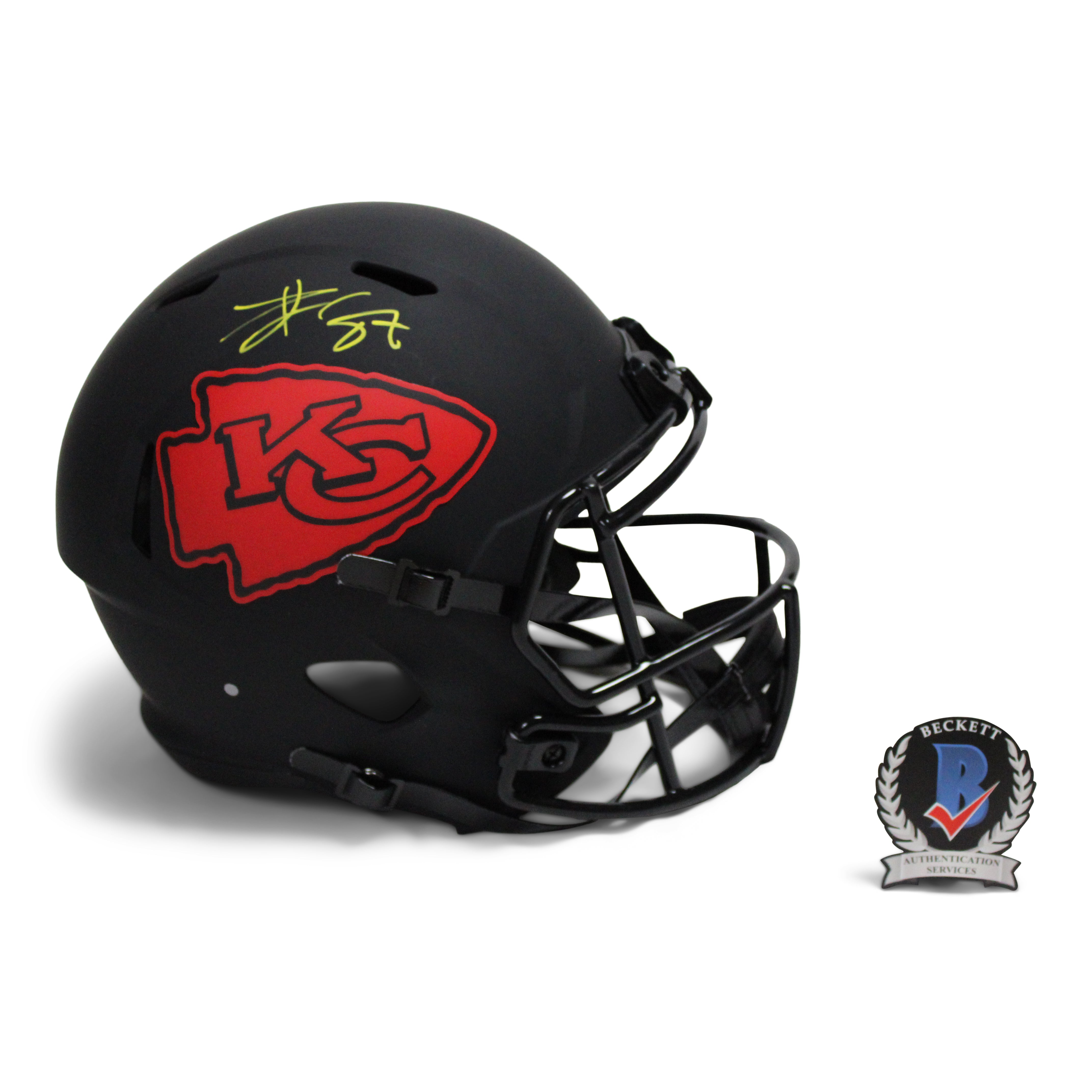 Travis Kelce Signed Chiefs Eclipse Alternate Speed Helmet (Beckett COA)