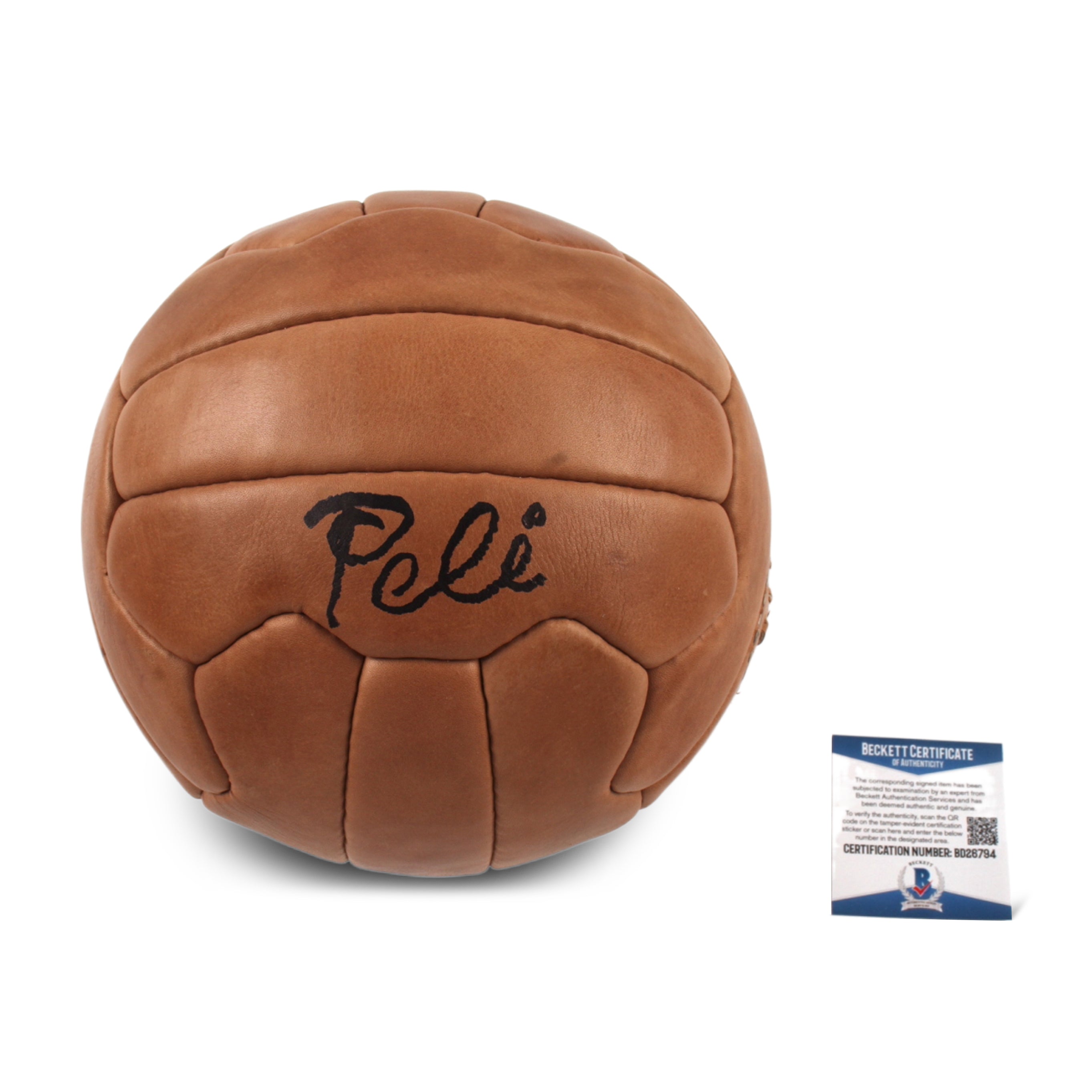 Pele Signed Soccer Ball (Beckett)