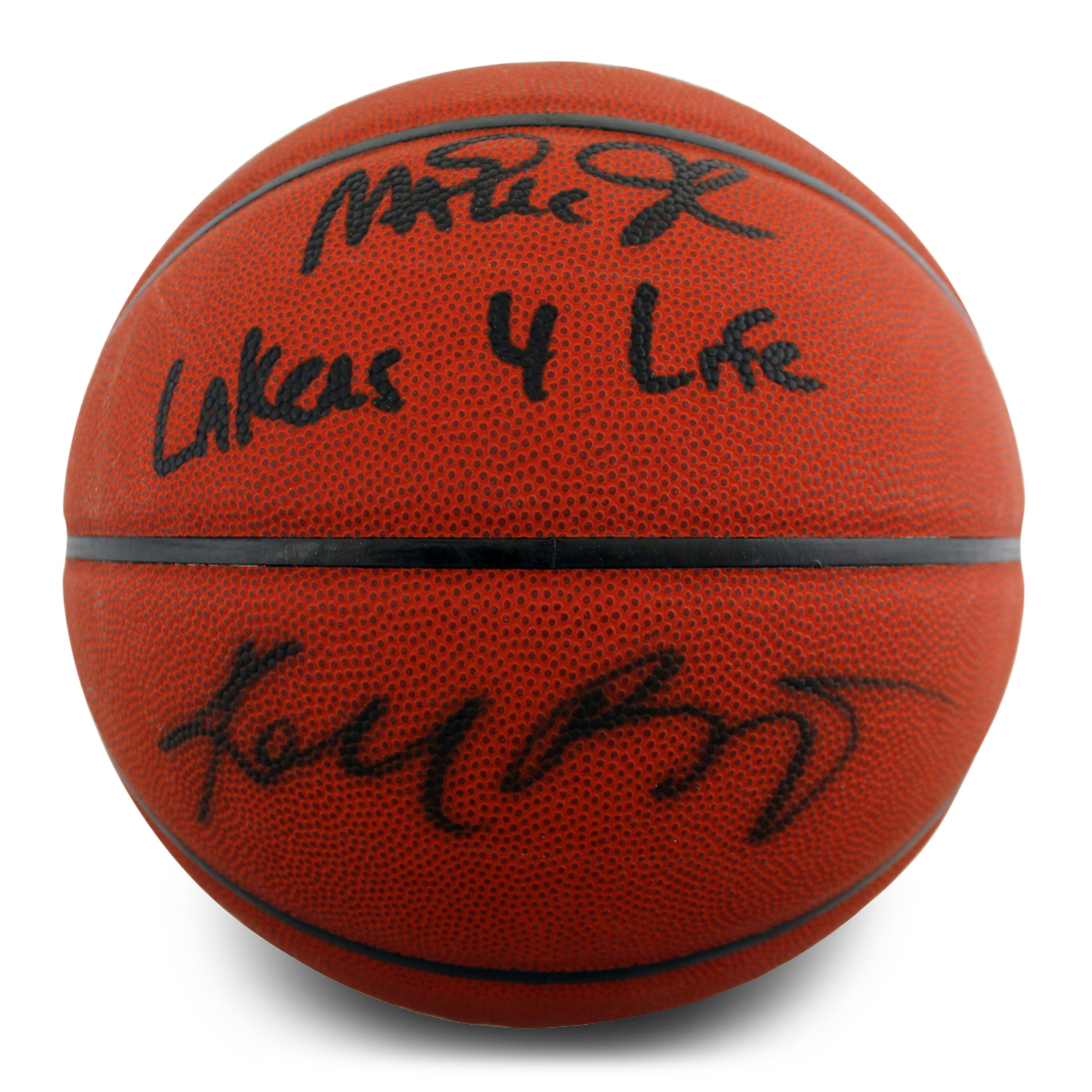 Kobe Bryant & Magic Johnson Signed NBA Basketball Inscribed "Lakers 4 Life" (PSA & Beckett)