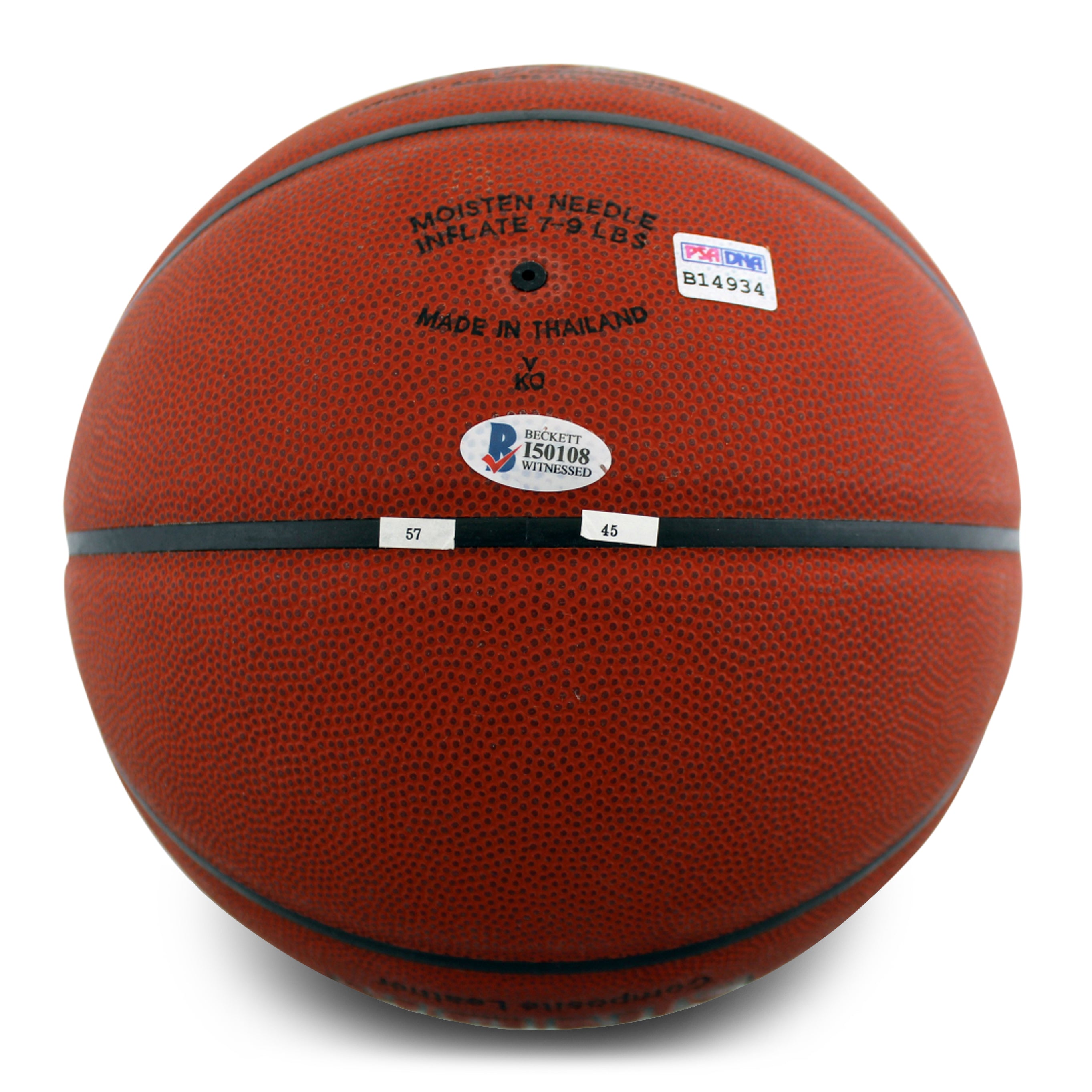 Kobe Bryant & Magic Johnson Signed NBA Basketball Inscribed "Lakers 4 Life" (PSA & Beckett)