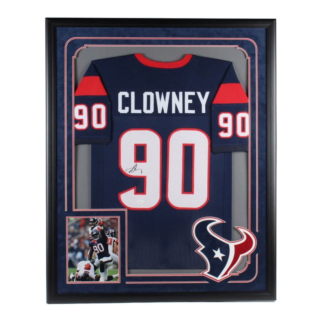 Jadeveon Clowney Signed 34.5x42.5 Custom Framed Jersey Display (JSA)