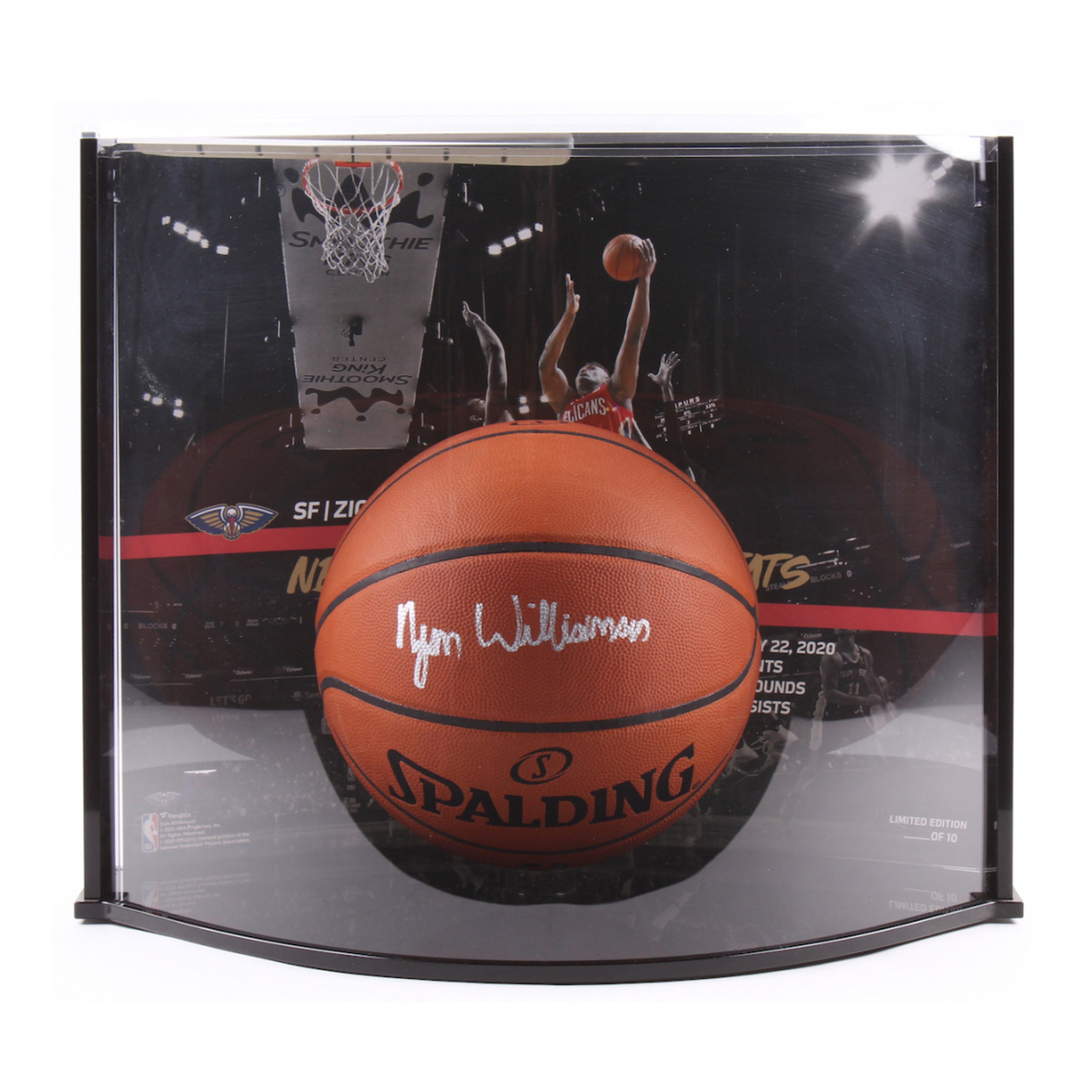 Zion Williamson Signed Official NBA Game Ball Series Basketball with Display Case. LIMITED EDITION!!!  (Fanatics Hologram)