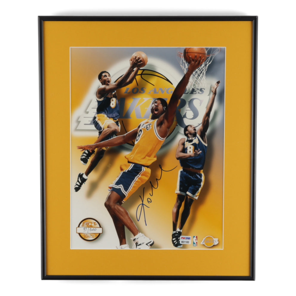 Kobe Bryant Signed LE Lakers 15x18 Custom Framed Photo Display (PSA)