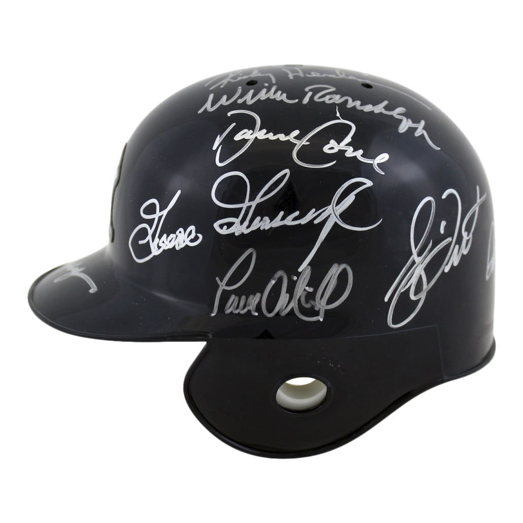 Yankees Mini Helmet Signed by (15) with Alex Rodriguez, Wade Boggs, Doc Gooden, Joe Girardi (Beckett)