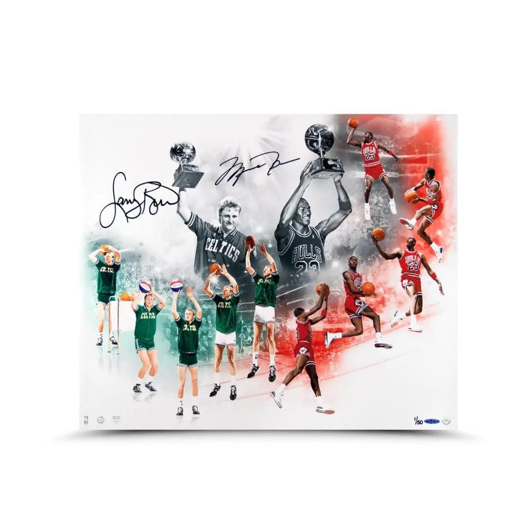Michael Jordan & Larry Bird Signed 20x24 Photo (UDA)