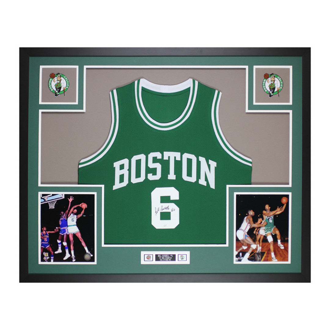 Bill Russell Signed 35x43 Custom Framed Jersey Display (JSA)