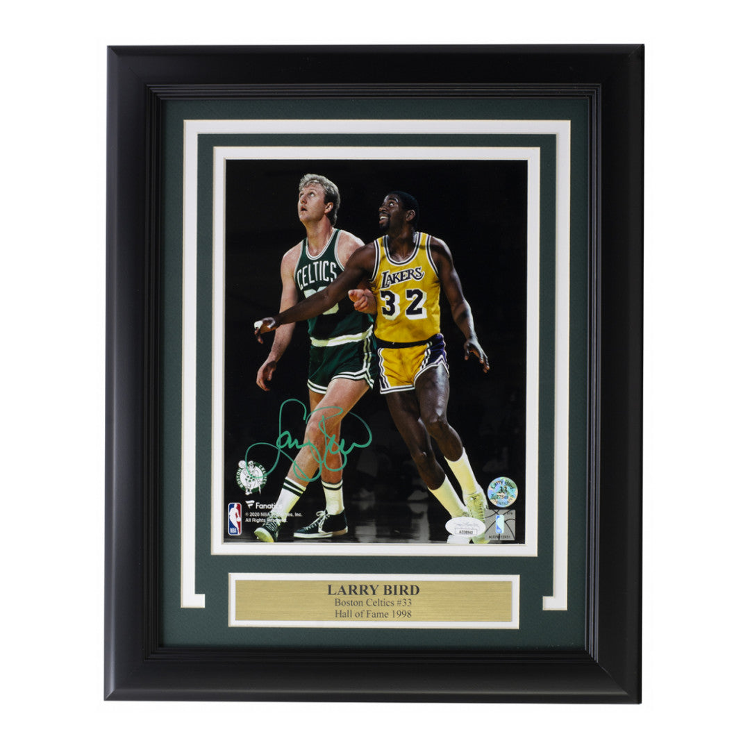Larry Bird Signed Celtics Custom Framed Photo (JSA & Bird)