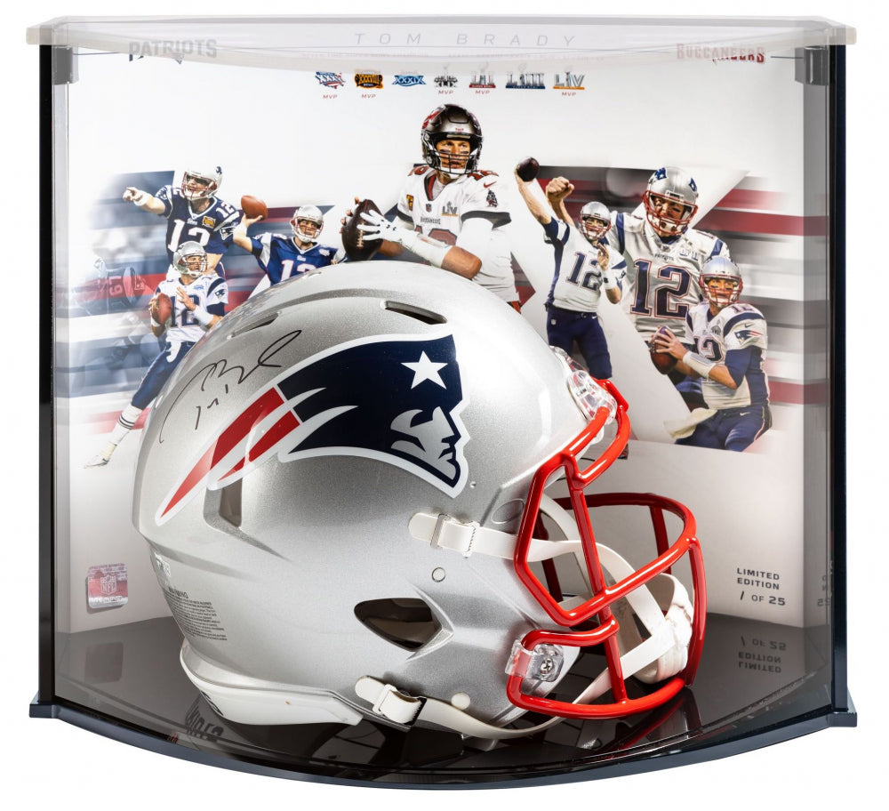 Tom Brady Signed Patriots Full-Size Authentic On-Field Speed Helmet with LE Display Case (Fanatics Hologram)