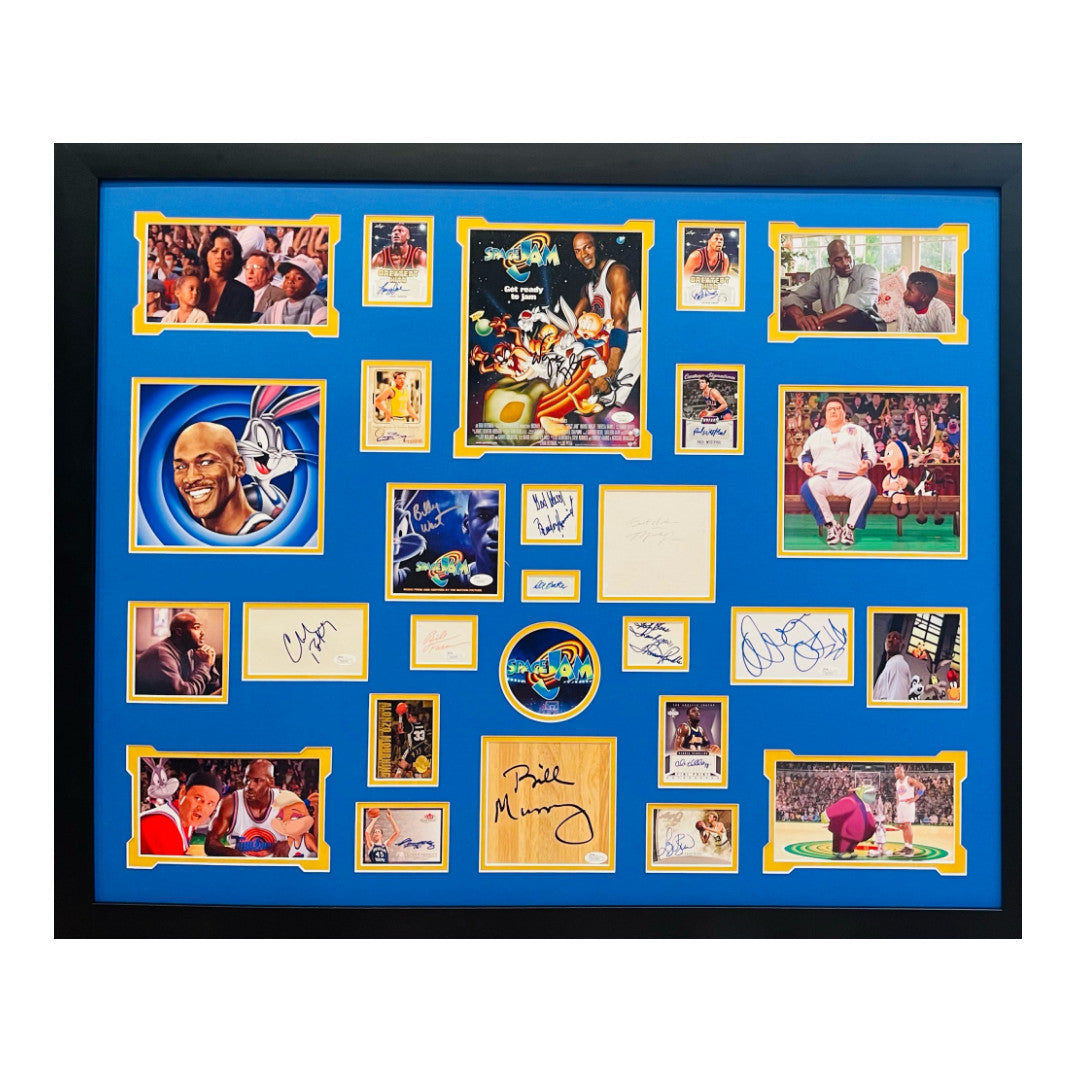"Space Jam" 35.5x43.5 Custom Framed Display Signed By (9) with Michael Jordan, Bill Murray, Danny DeVito, Charles Barkley (JSA LOA & JSA COA)