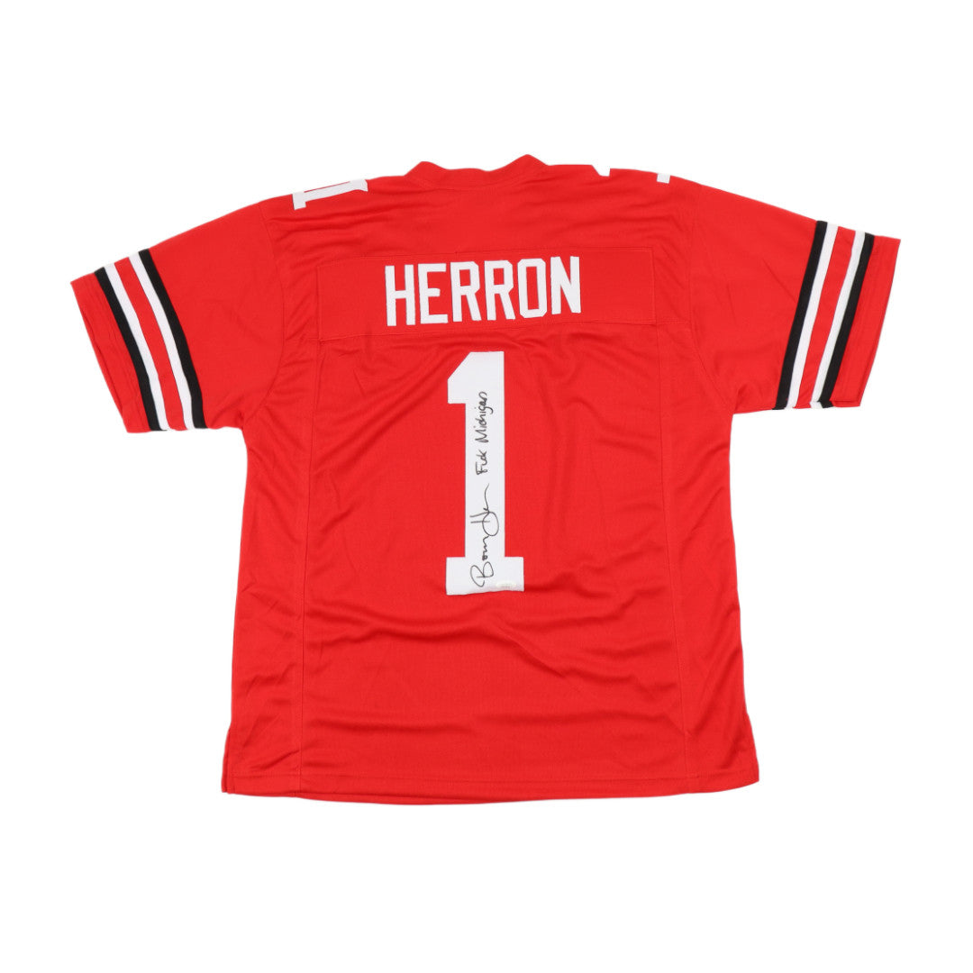 Daniel "Boom" Herron Signed Jersey Inscribed "F**k Michigan" (JSA)