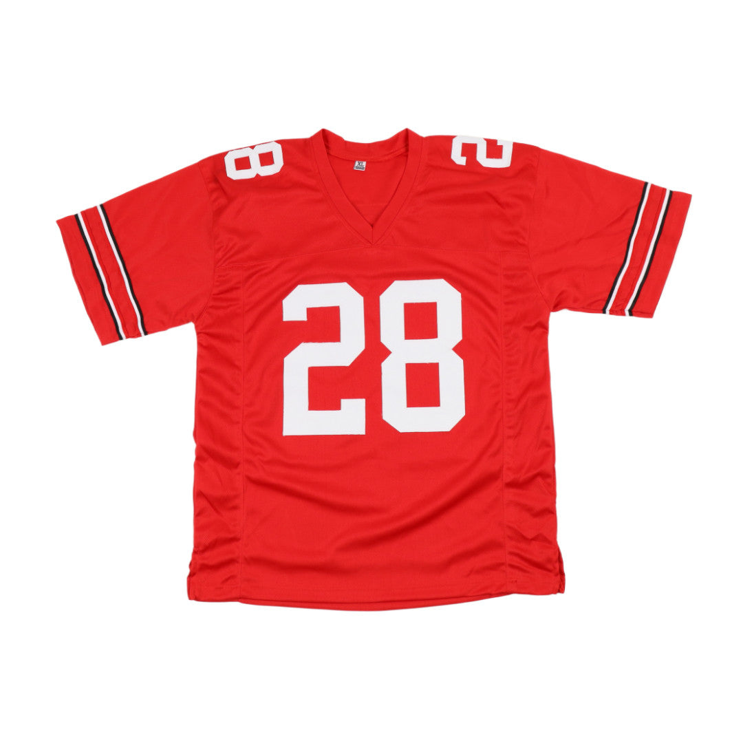 Chris "Beanie" Wells Signed Jersey Inscribed "3x Gold Pants" & "F*** Michigan" (JSA)