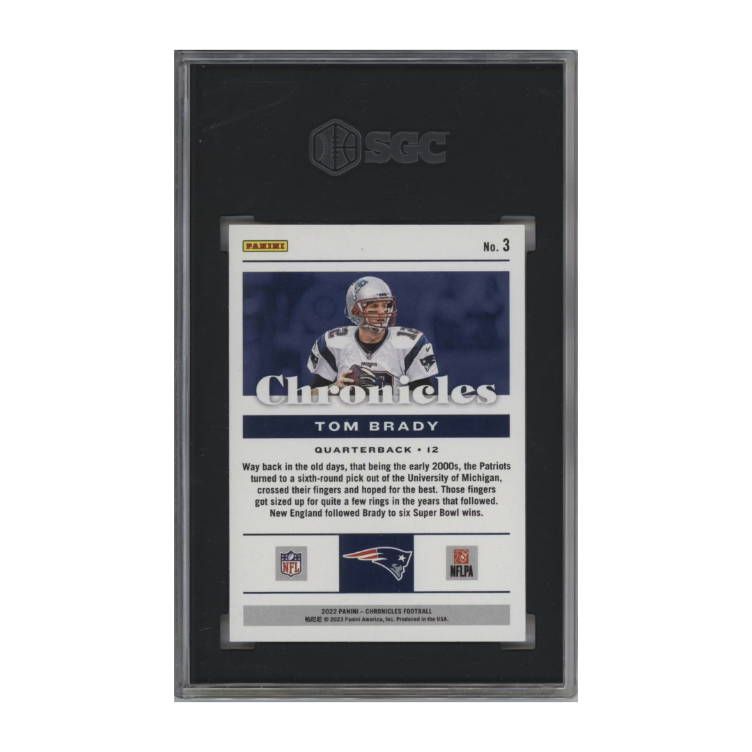 Tom Brady 2022 Panini Chronicles Red #3 168/199 (SGC 9)