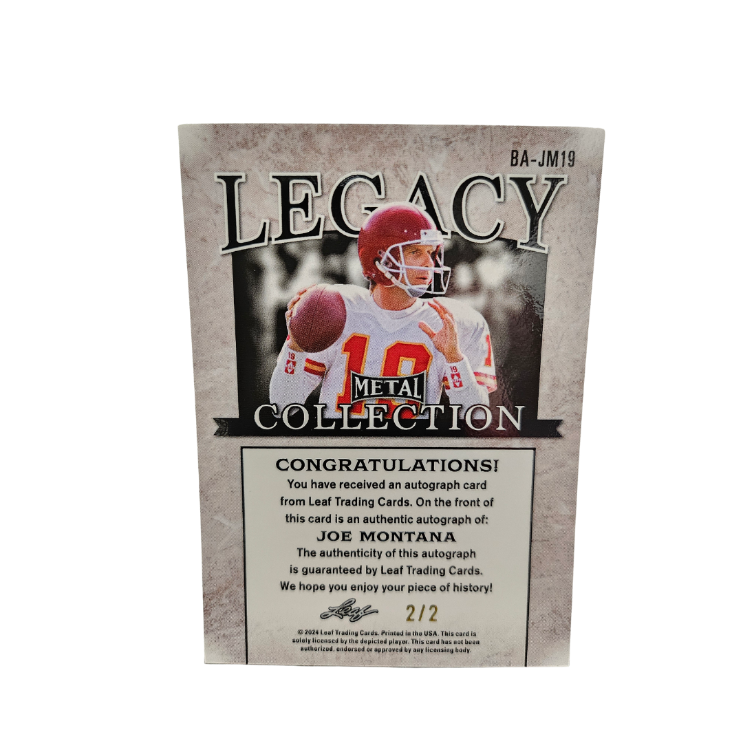 Joe Montana Signed Legacy Leaf Metal Collection 2/2