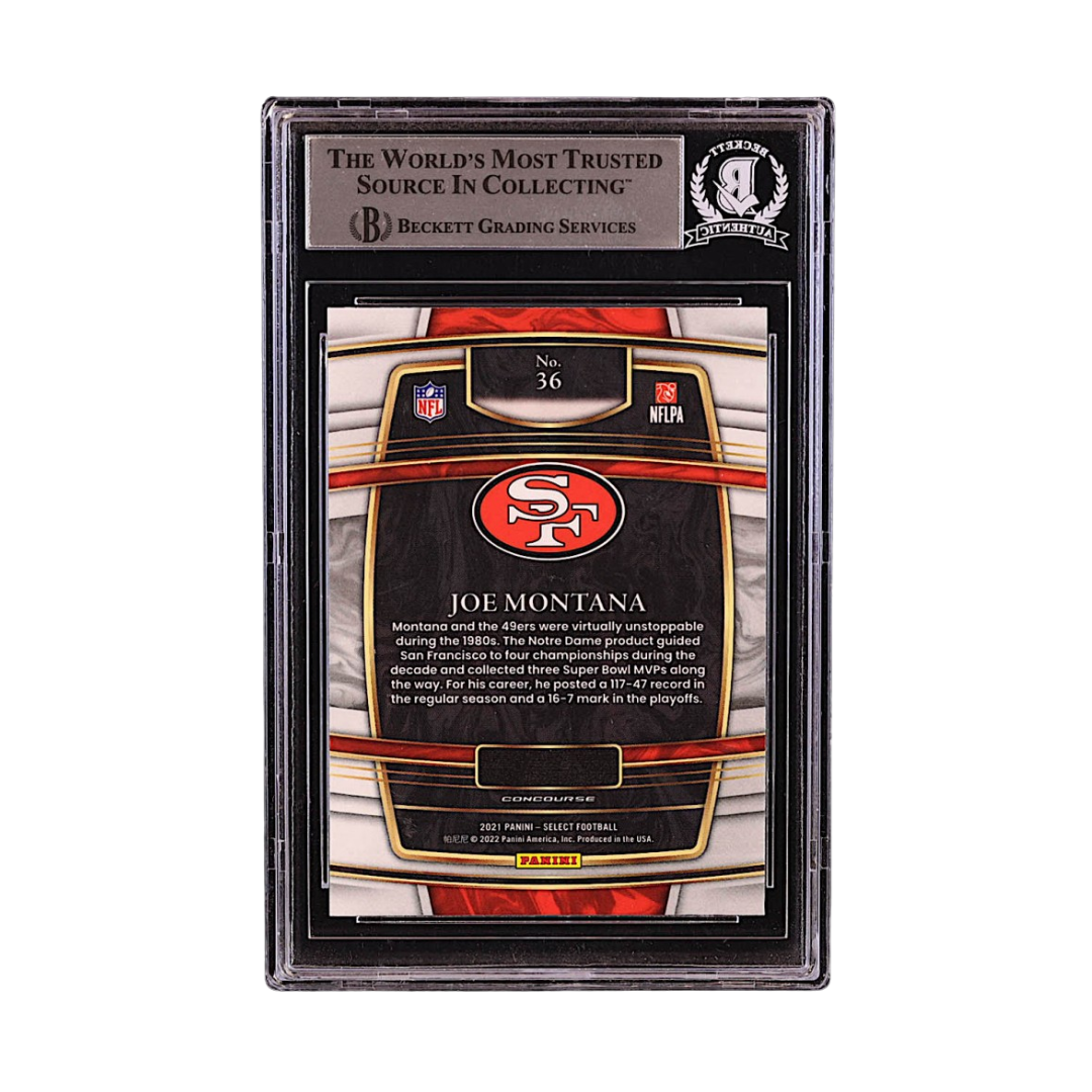 Joe Montana Signed 2021 Select #36 (BGS)