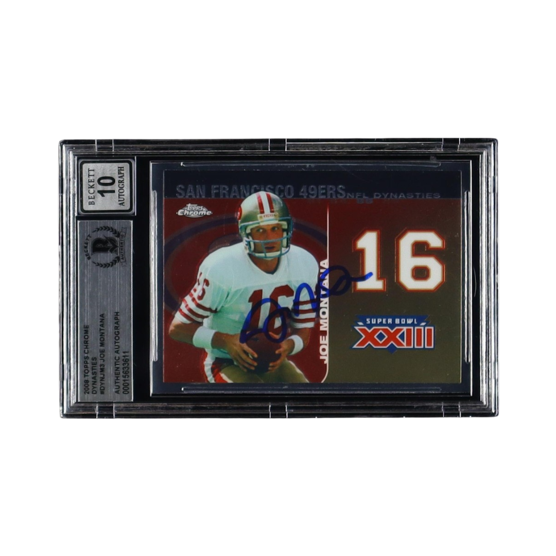 Joe Montana Signed 2008 Topps Chrome Dynasties #DYNJM3 (BGS | Auto 10)