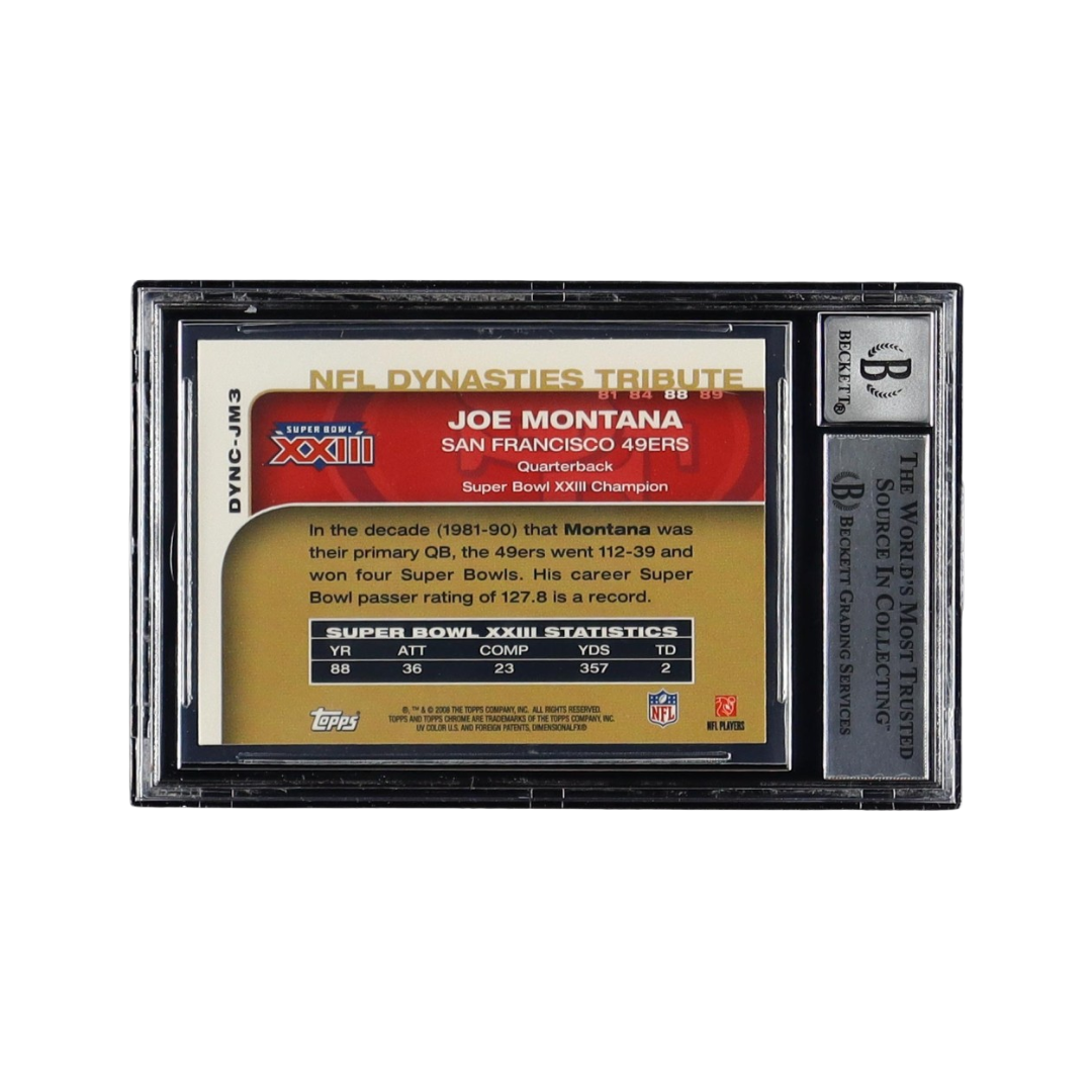 Joe Montana Signed 2008 Topps Chrome Dynasties #DYNJM3 (BGS | Auto 10)